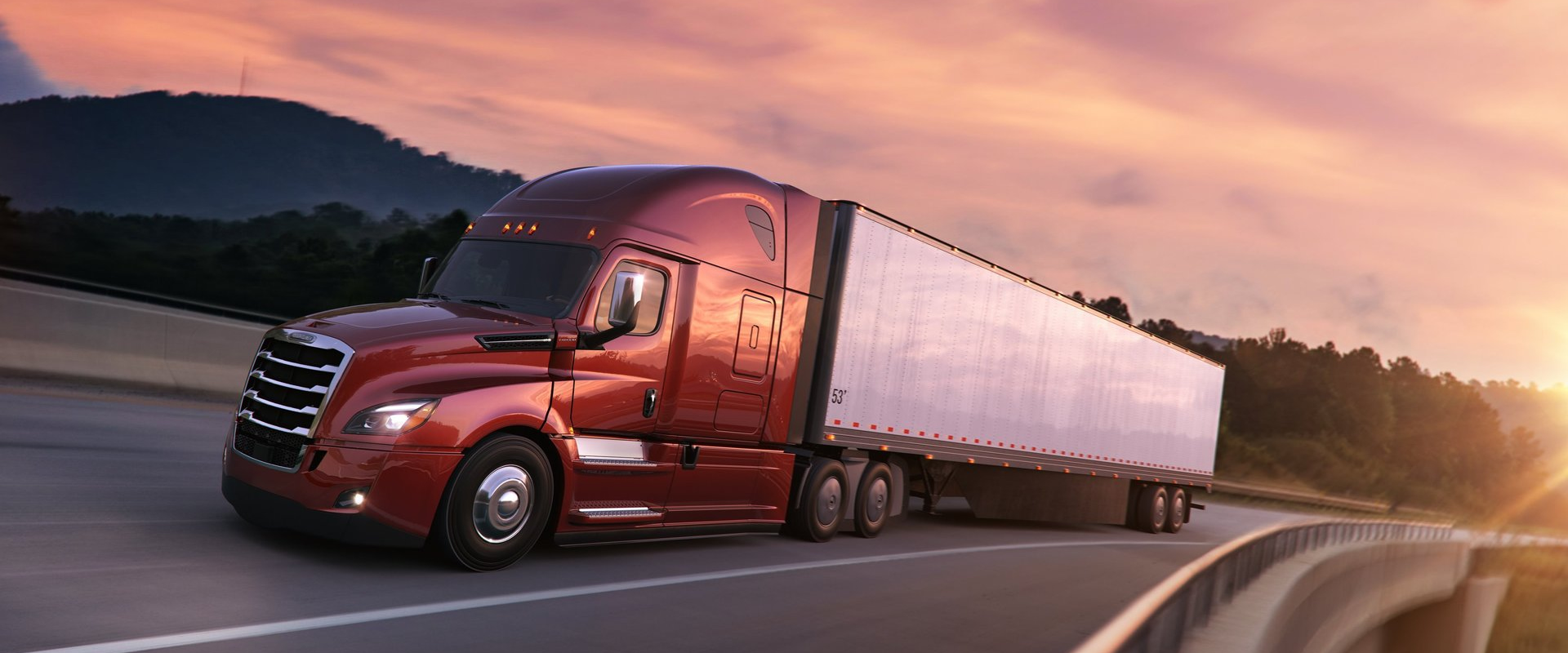 Long-haul freight truck on the road